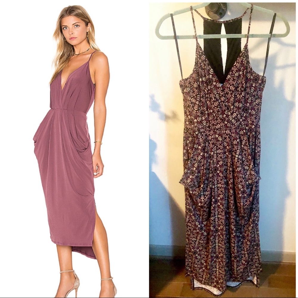 Xs Bcbgeneration Pattern Surplice Midi Dress - image 1